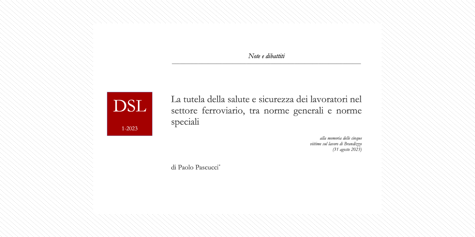 La tutela della salute e sicurezza dei lavoratori nel settore ...
